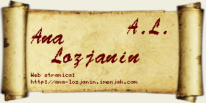 Ana Lozjanin vizit kartica